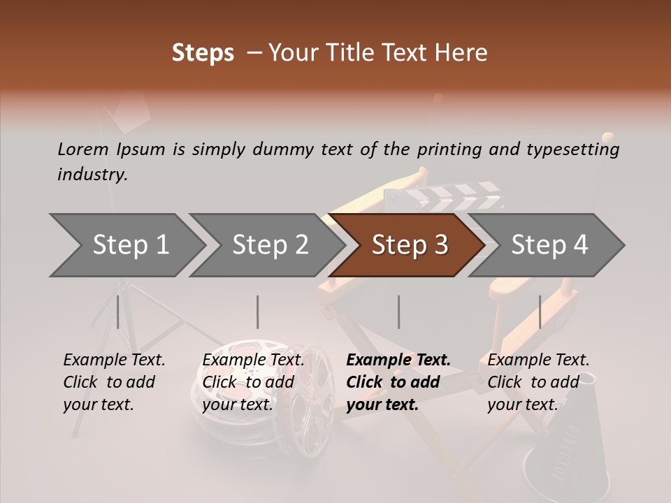 Clapperboard Filmstrip Cinema PowerPoint Template