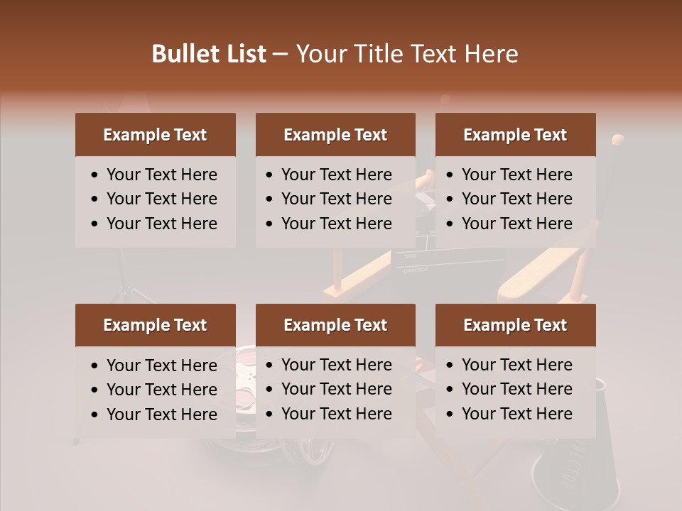 Clapperboard Filmstrip Cinema PowerPoint Template