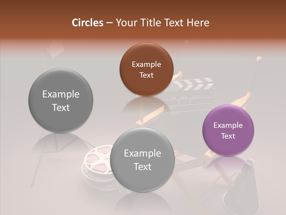 Clapperboard Filmstrip Cinema PowerPoint Template
