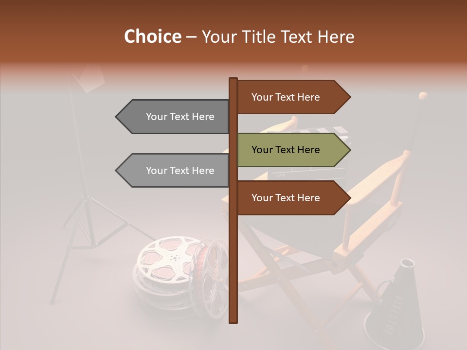 Clapperboard Filmstrip Cinema PowerPoint Template