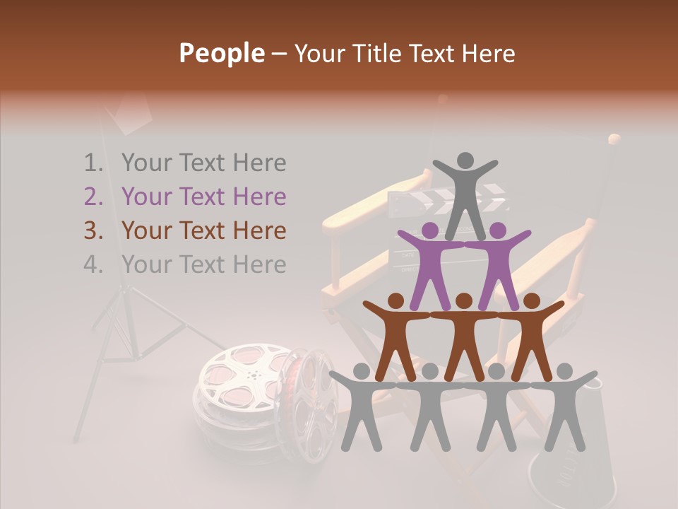 Clapperboard Filmstrip Cinema PowerPoint Template