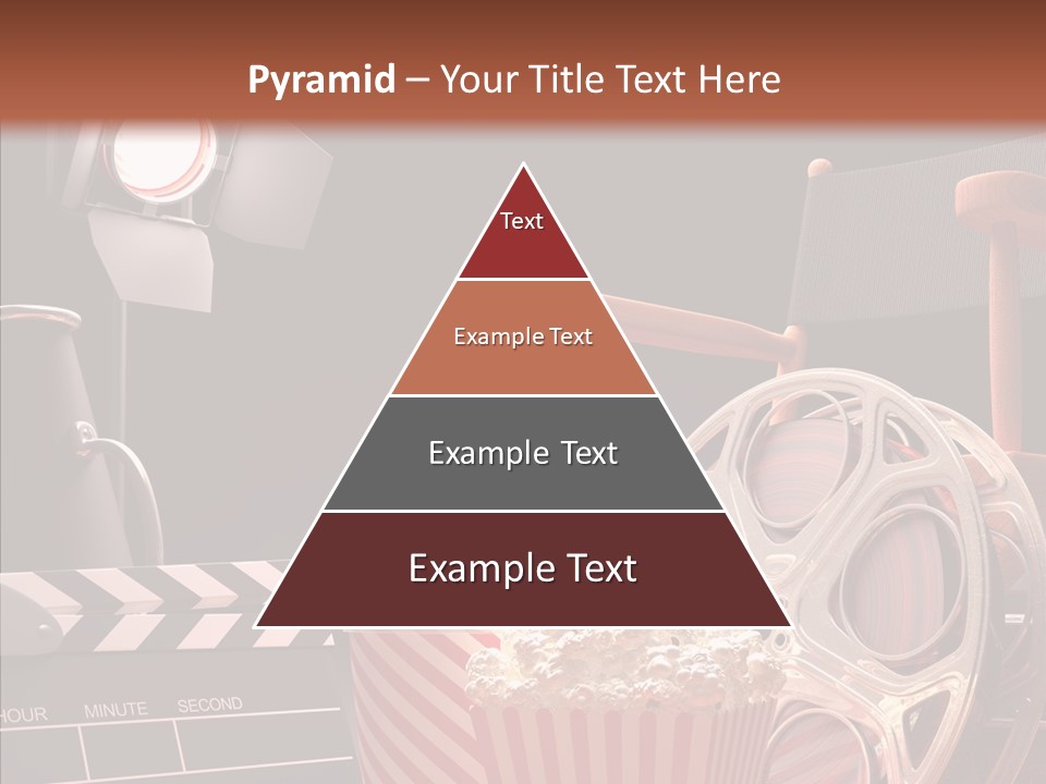 A Movie Projector And A Bucket Of Popcorn On A Table PowerPoint Template