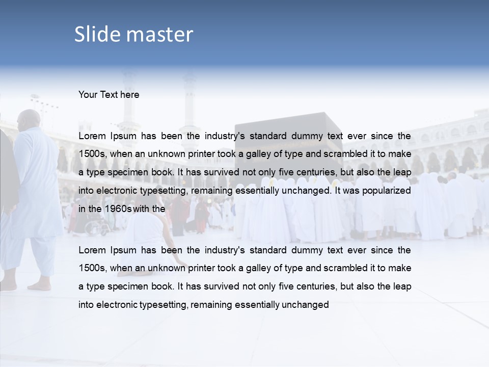 Congregation Copy Space Tawaf PowerPoint Template