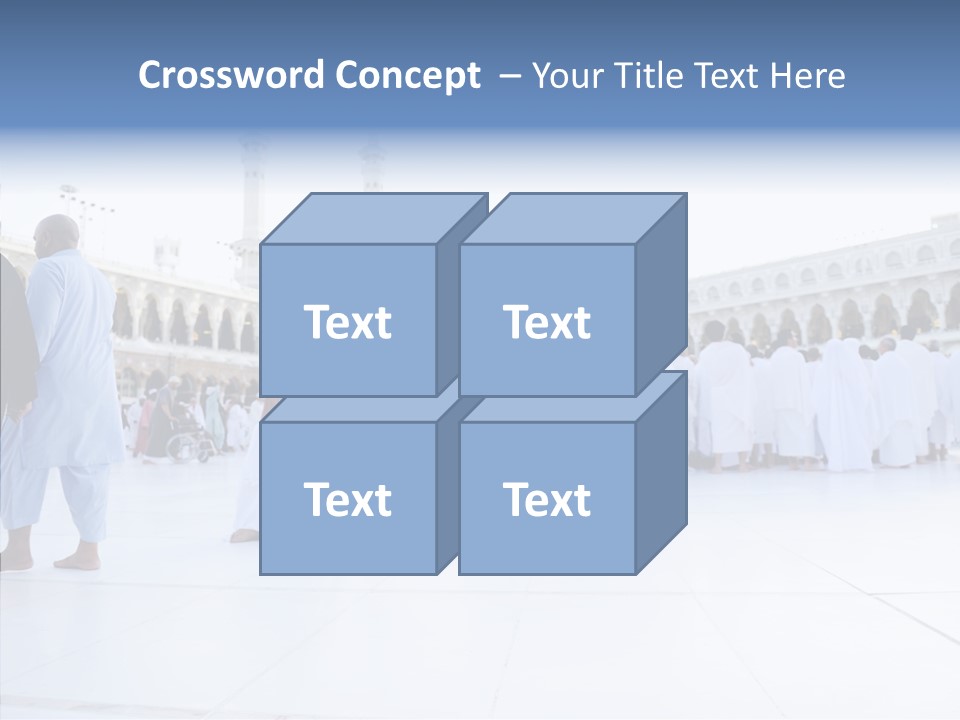 Congregation Copy Space Tawaf PowerPoint Template