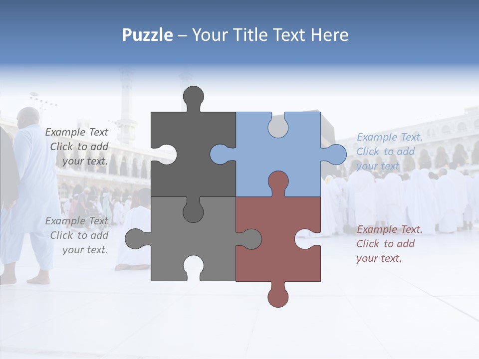 Congregation Copy Space Tawaf PowerPoint Template