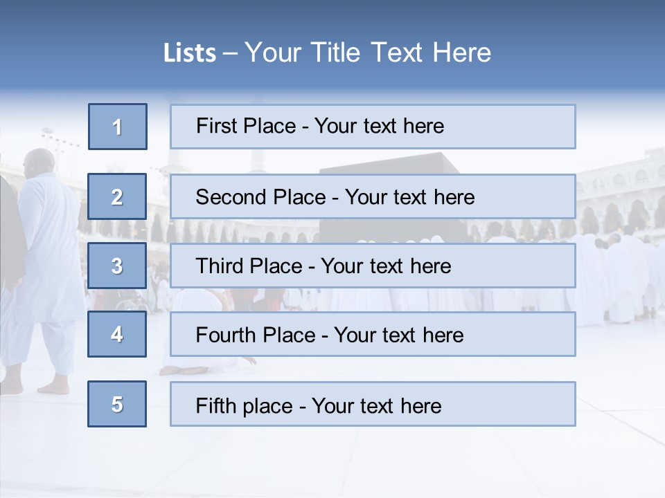 Congregation Copy Space Tawaf PowerPoint Template