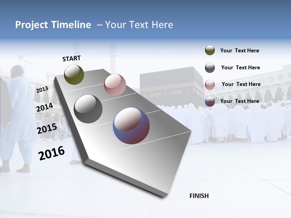 Congregation Copy Space Tawaf PowerPoint Template