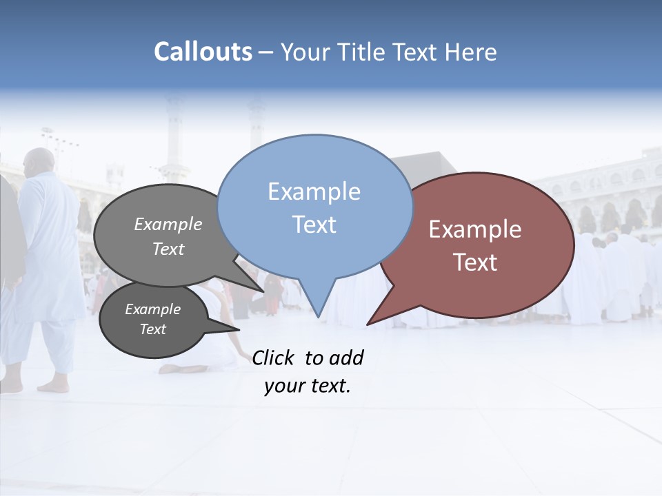 Congregation Copy Space Tawaf PowerPoint Template