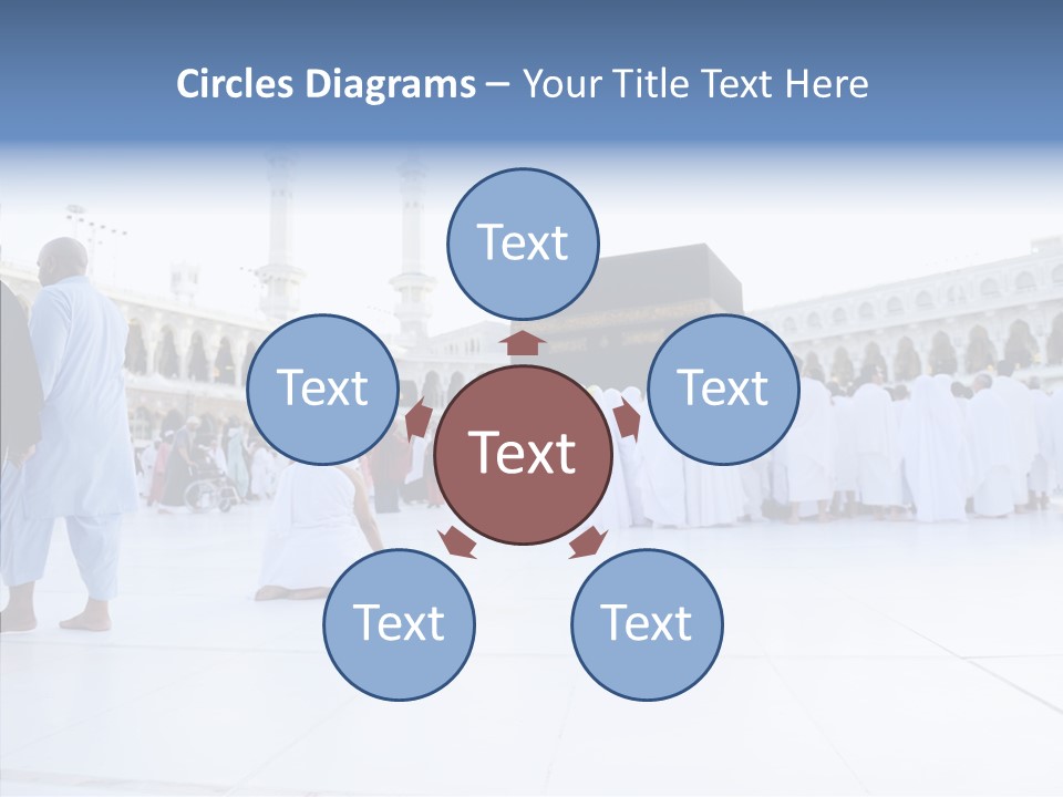 Congregation Copy Space Tawaf PowerPoint Template