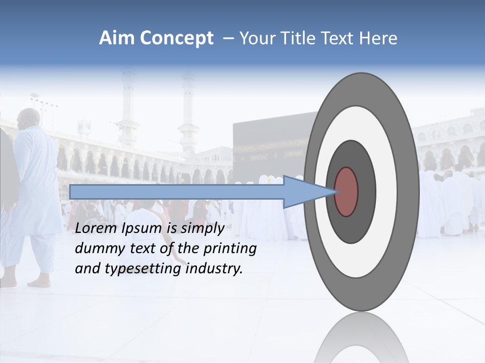 Congregation Copy Space Tawaf PowerPoint Template