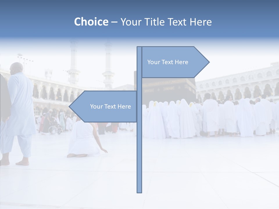 Congregation Copy Space Tawaf PowerPoint Template