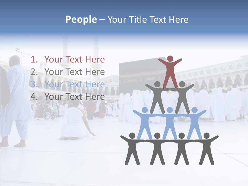 Congregation Copy Space Tawaf PowerPoint Template