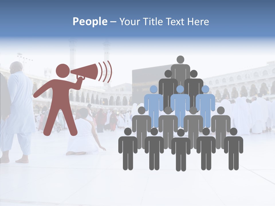 Congregation Copy Space Tawaf PowerPoint Template