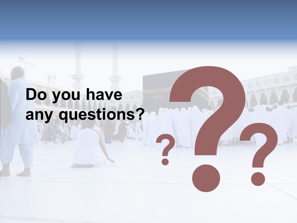 Congregation Copy Space Tawaf PowerPoint Template