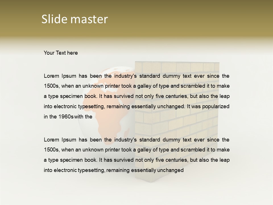 Bricks Globe Geo PowerPoint Template