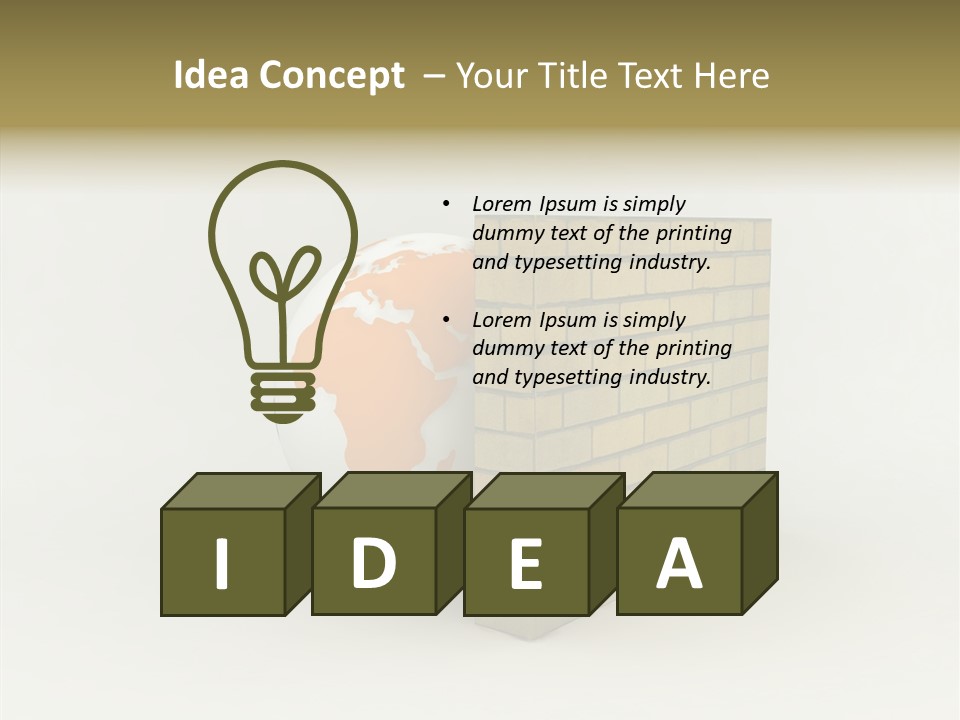Bricks Globe Geo PowerPoint Template