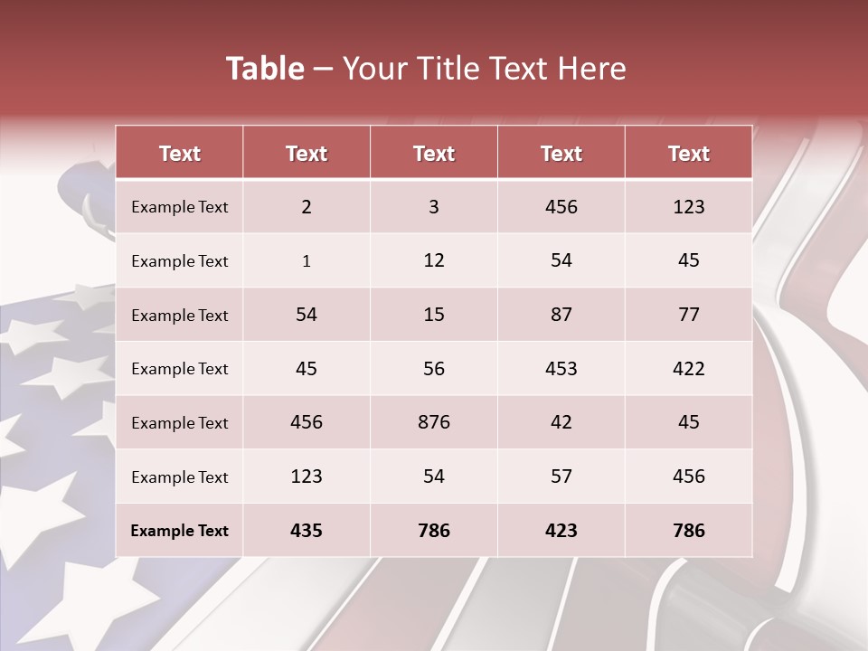 America White American PowerPoint Template
