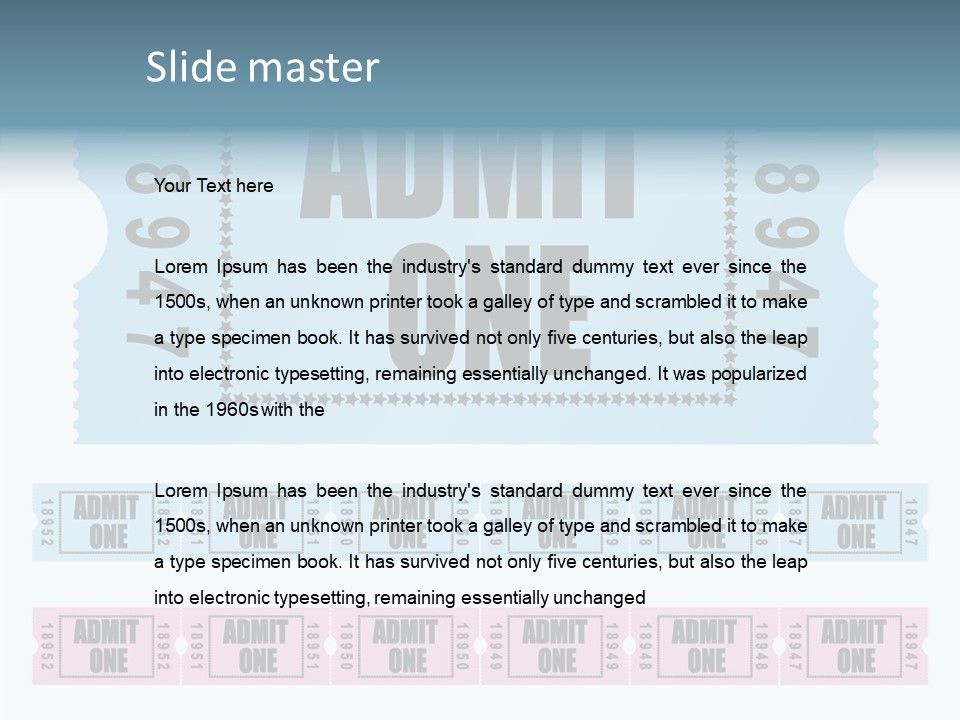 Pay Pass Blue PowerPoint Template