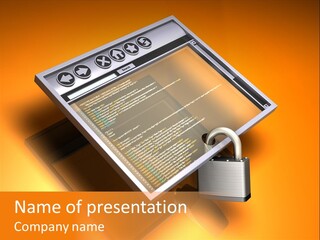 Protect Pad-Lock Afe PowerPoint Template