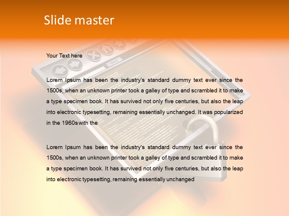 Protect Pad-Lock Afe PowerPoint Template