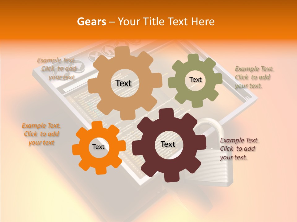 Protect Pad-Lock Afe PowerPoint Template