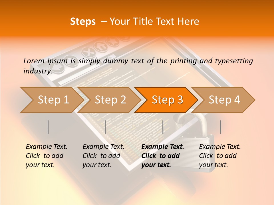 Protect Pad-Lock Afe PowerPoint Template