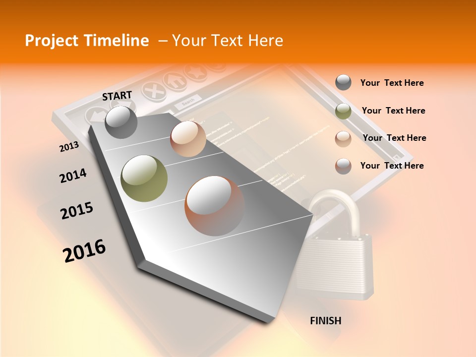 Protect Pad-Lock Afe PowerPoint Template