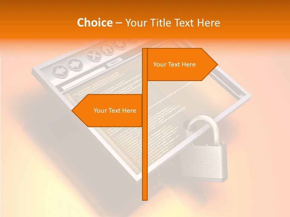 Protect Pad-Lock Afe PowerPoint Template