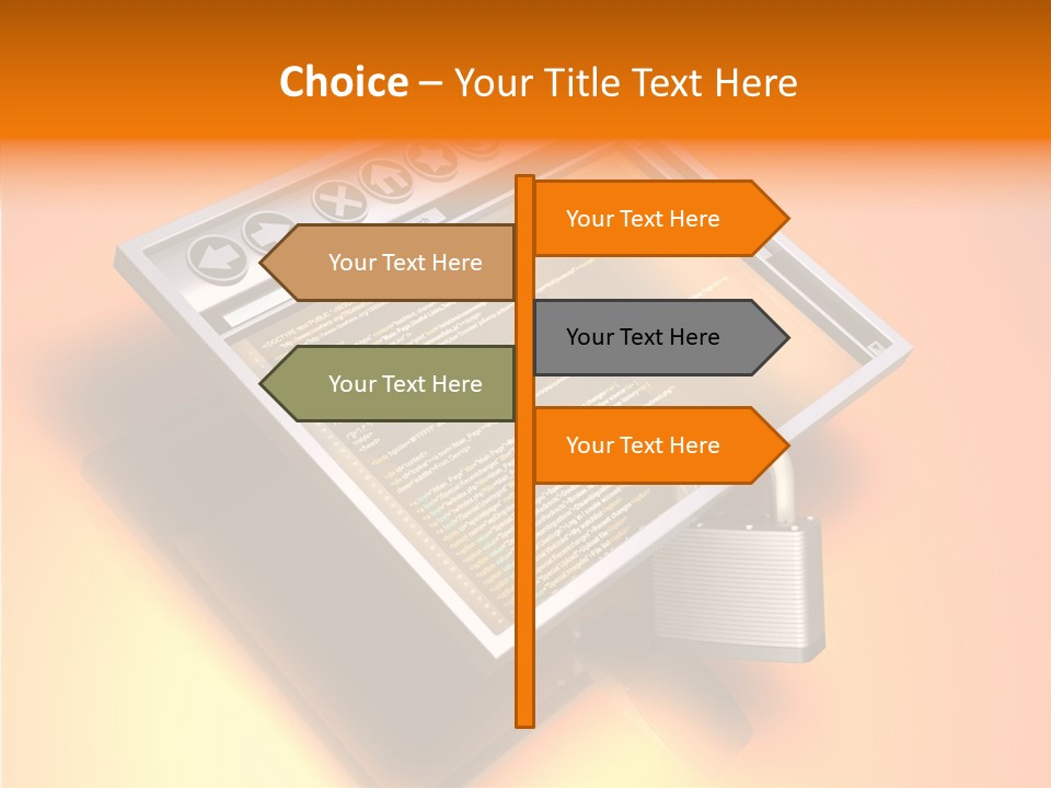 Protect Pad-Lock Afe PowerPoint Template