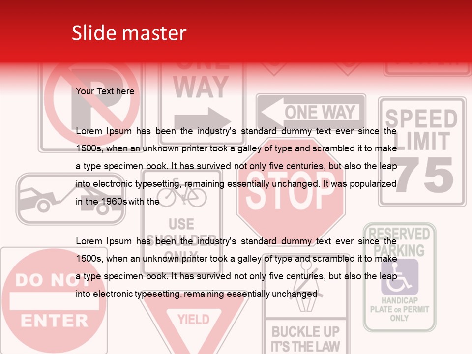 Warning Speed Yield PowerPoint Template