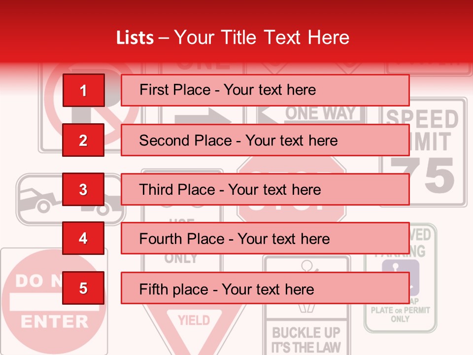 Warning Speed Yield PowerPoint Template