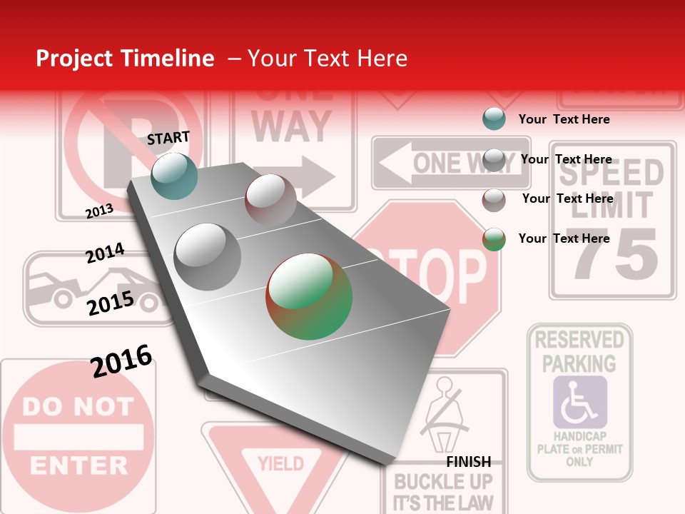 Warning Speed Yield PowerPoint Template