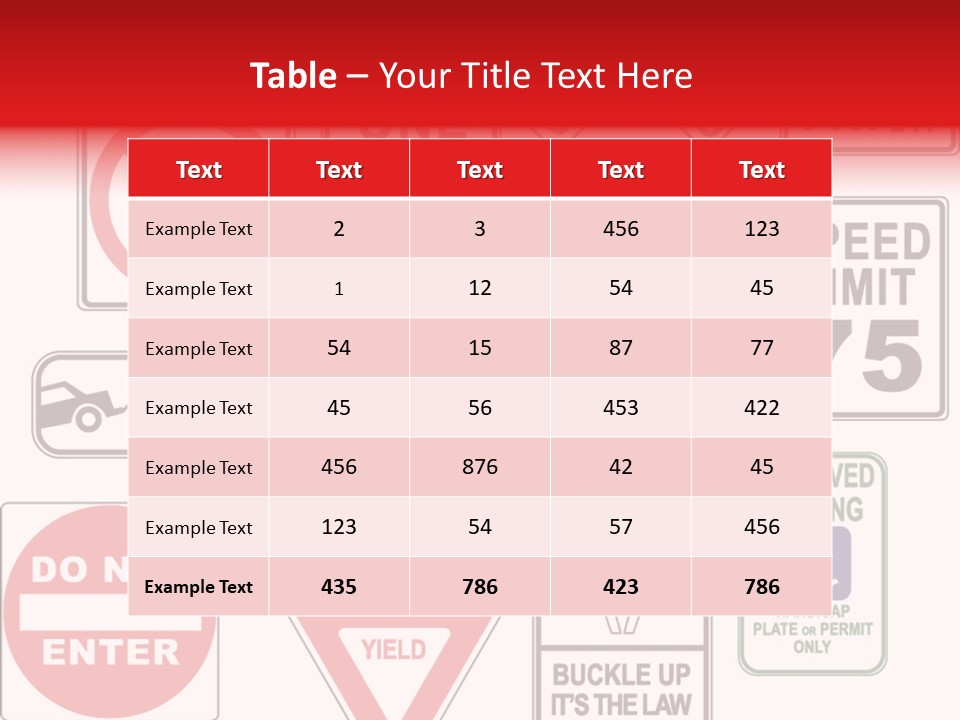 Warning Speed Yield PowerPoint Template