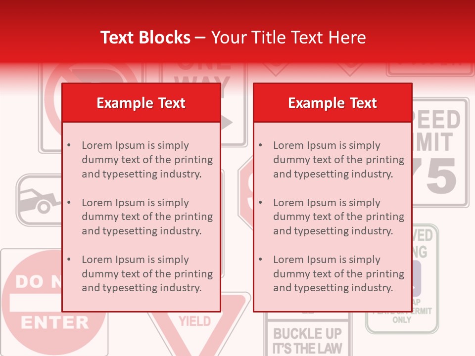Warning Speed Yield PowerPoint Template