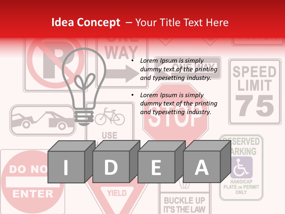 Warning Speed Yield PowerPoint Template