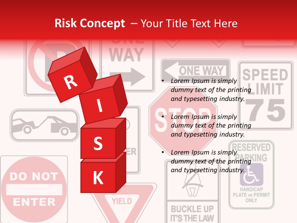 Warning Speed Yield PowerPoint Template