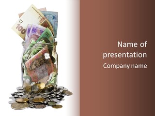 Glass Banknote Hryvnia PowerPoint Template