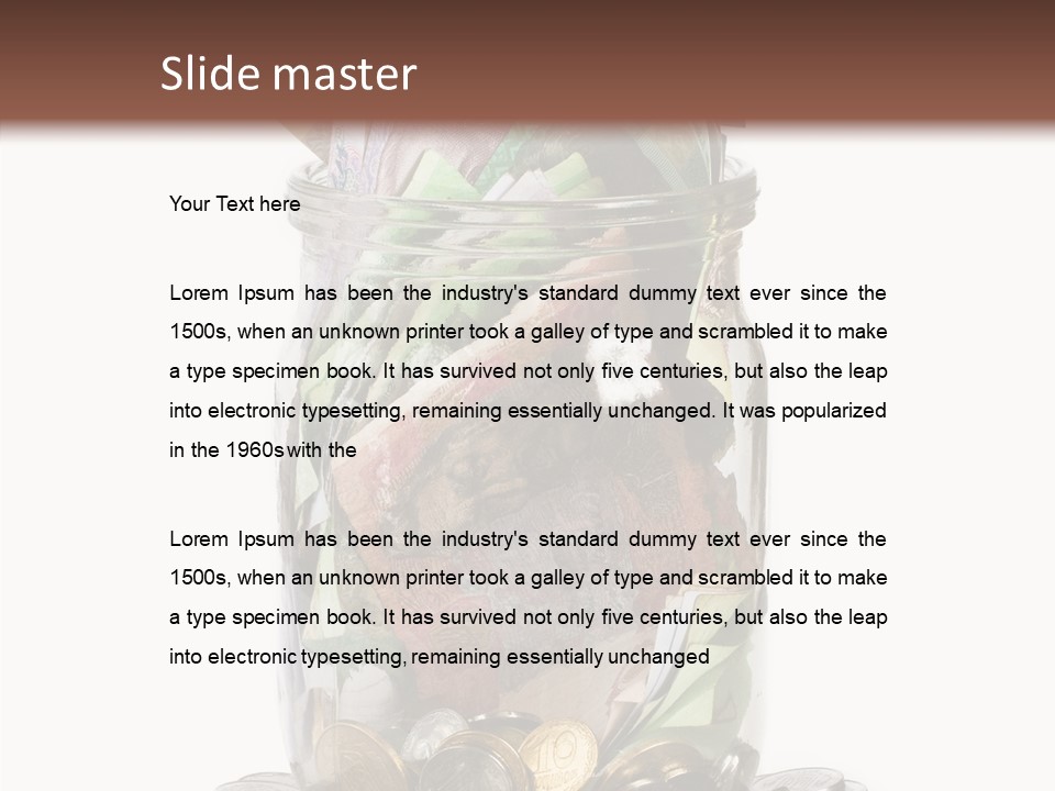 Glass Banknote Hryvnia PowerPoint Template