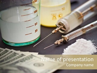 White Amphetamine Money PowerPoint Template