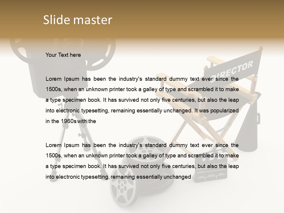 Clapperboad Clapper Megaphone PowerPoint Template