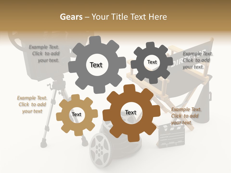 Clapperboad Clapper Megaphone PowerPoint Template