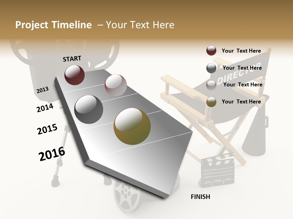 Clapperboad Clapper Megaphone PowerPoint Template