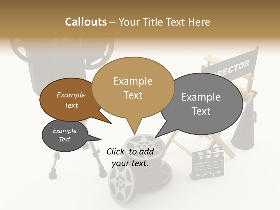 Clapperboad Clapper Megaphone PowerPoint Template