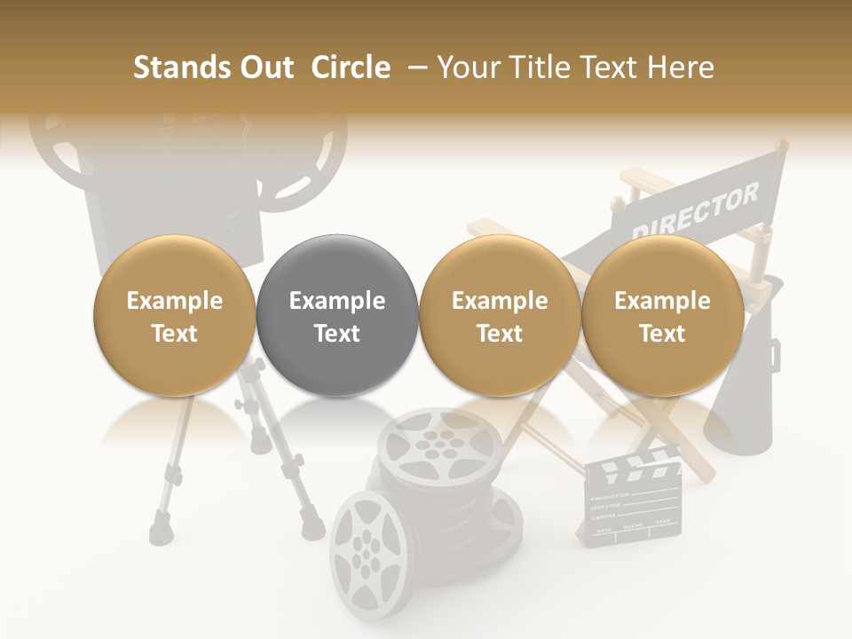 Clapperboad Clapper Megaphone PowerPoint Template