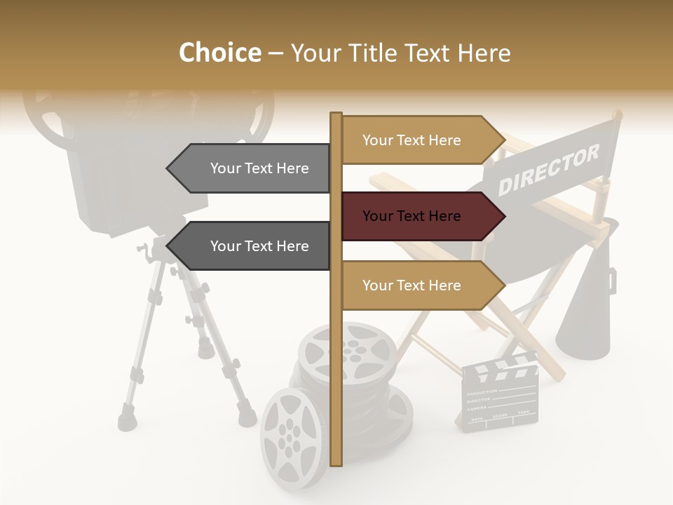 Clapperboad Clapper Megaphone PowerPoint Template