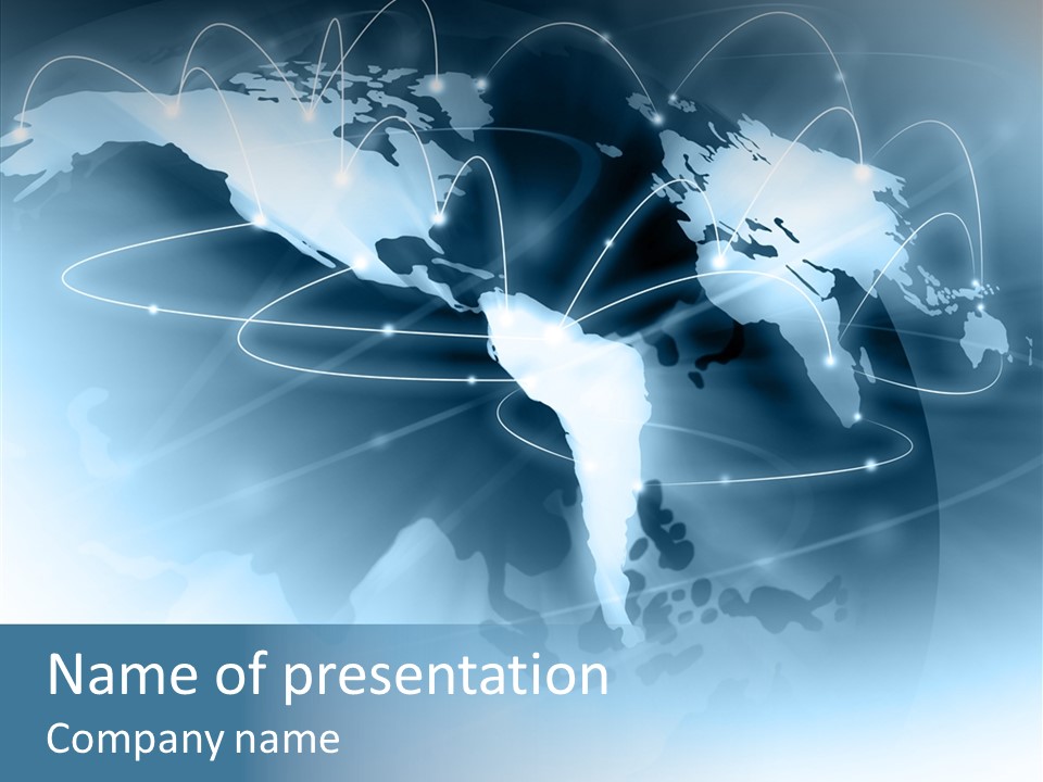 Work Blue Worldwide PowerPoint Template