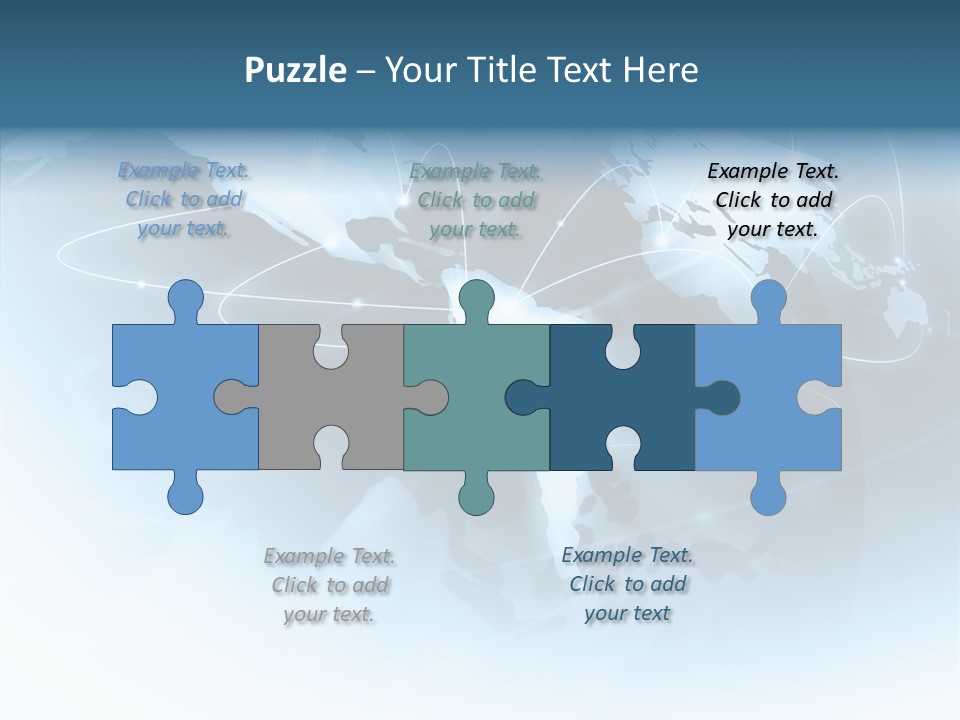 Work Blue Worldwide PowerPoint Template