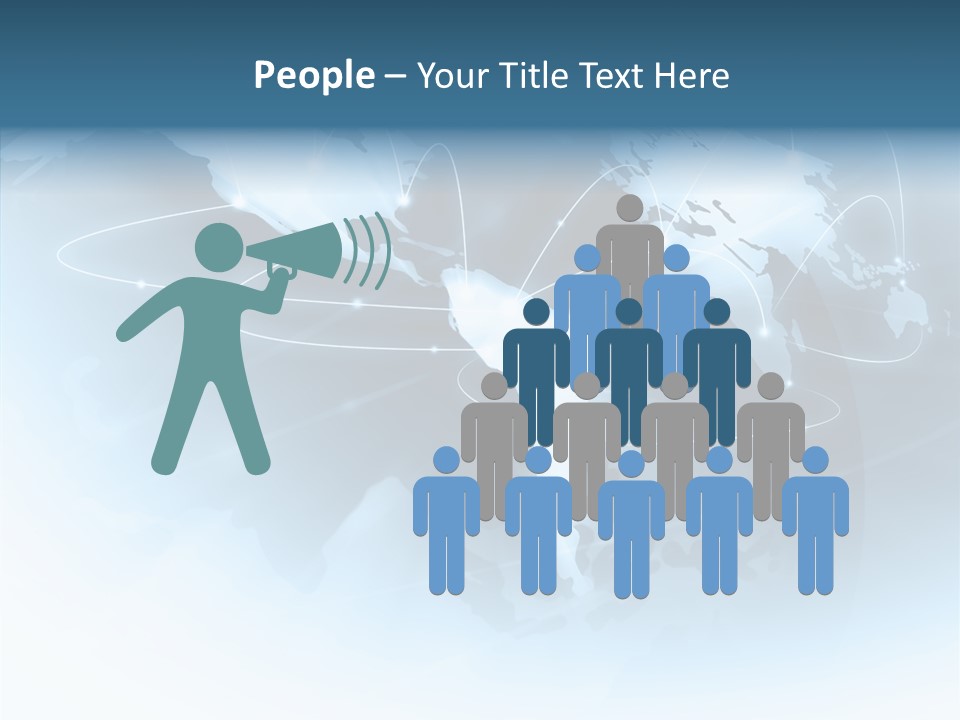 Work Blue Worldwide PowerPoint Template