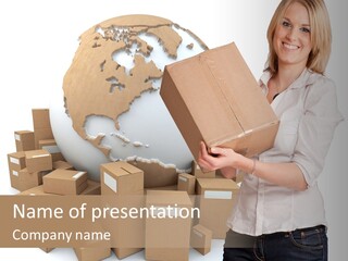 Service Blonde Parcel PowerPoint Template