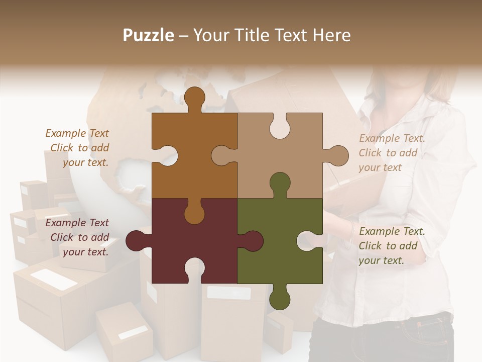 Service Blonde Parcel PowerPoint Template